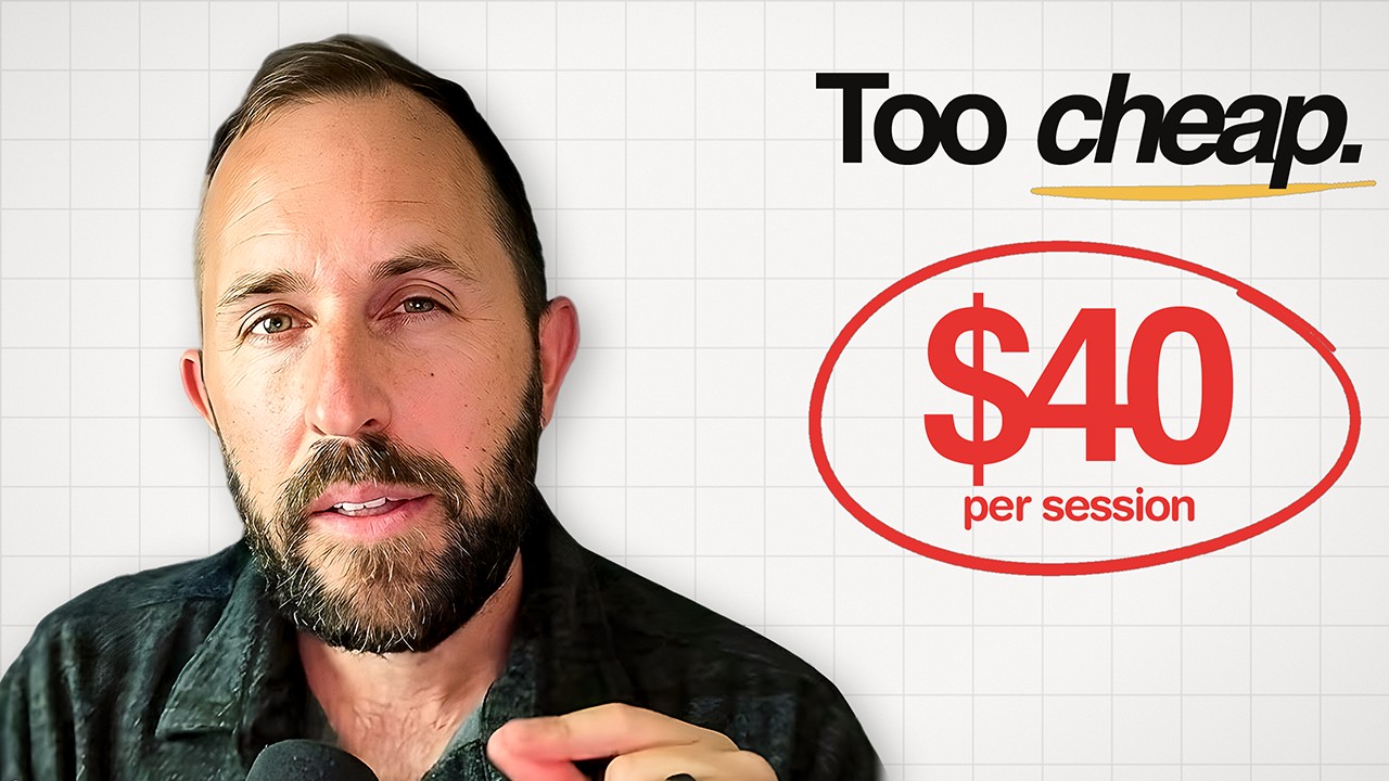 Thumbnail: Too cheap, $40 per session circled in red